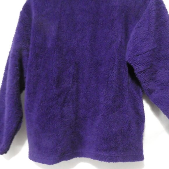 NORTHERN GETAWAY | 17.5 inch pit to pit measured | Purple Fleece 1/4 Zip Teddy - Picture 14 of 15